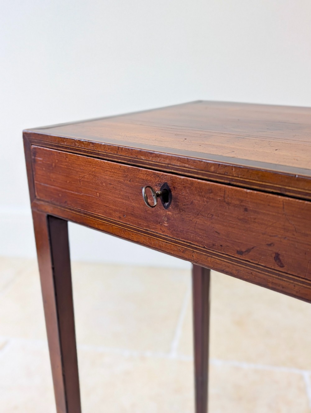 Antique Scottish Regency Satin Birch Table with Lateral Slide c.1810 View VIII