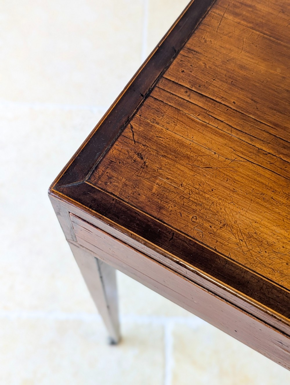 Antique Scottish Regency Satin Birch Table with Lateral Slide c.1810 View IX