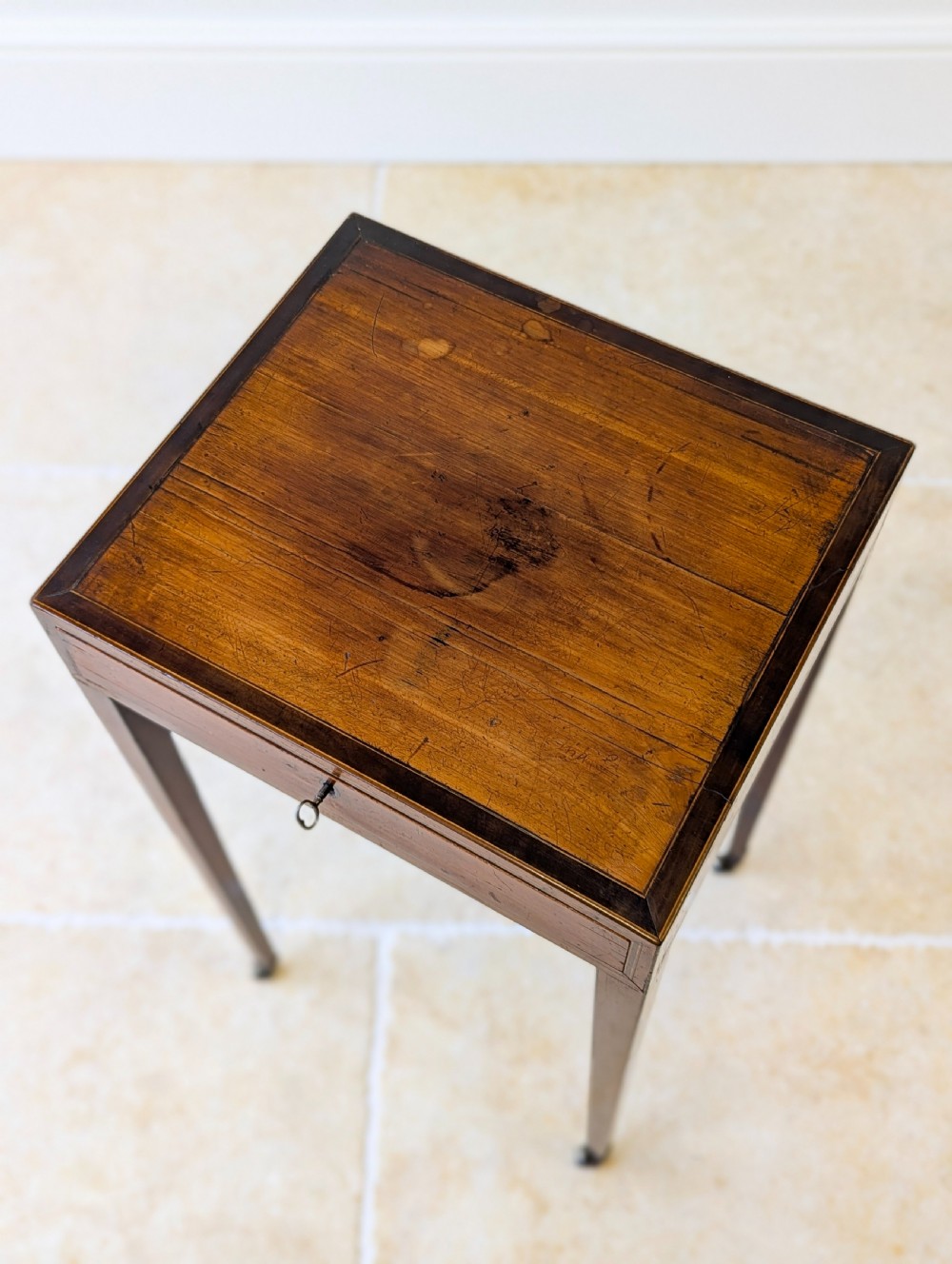 Antique Scottish Regency Satin Birch Table with Lateral Slide c.1810 View XI