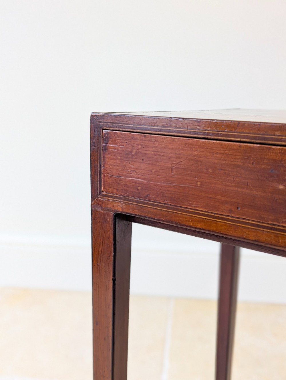 Antique Scottish Regency Satin Birch Table with Lateral Slide c.1810 View XIV