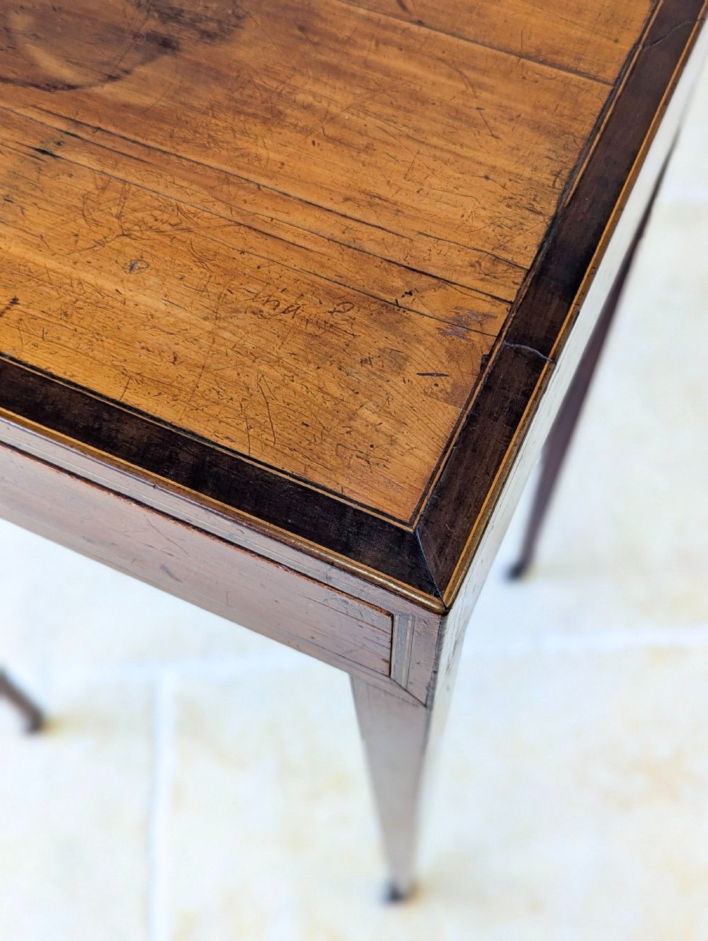 Antique Scottish Regency Satin Birch Table with Lateral Slide c.1810 View XV