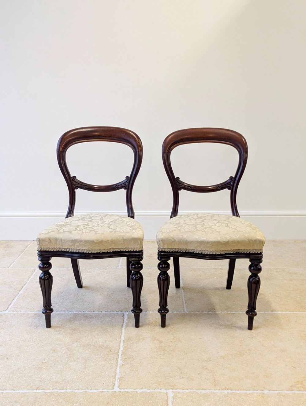 Set of Six Antique Victorian Mahogany Balloon Back Dining Chairs c.1860 View IX
