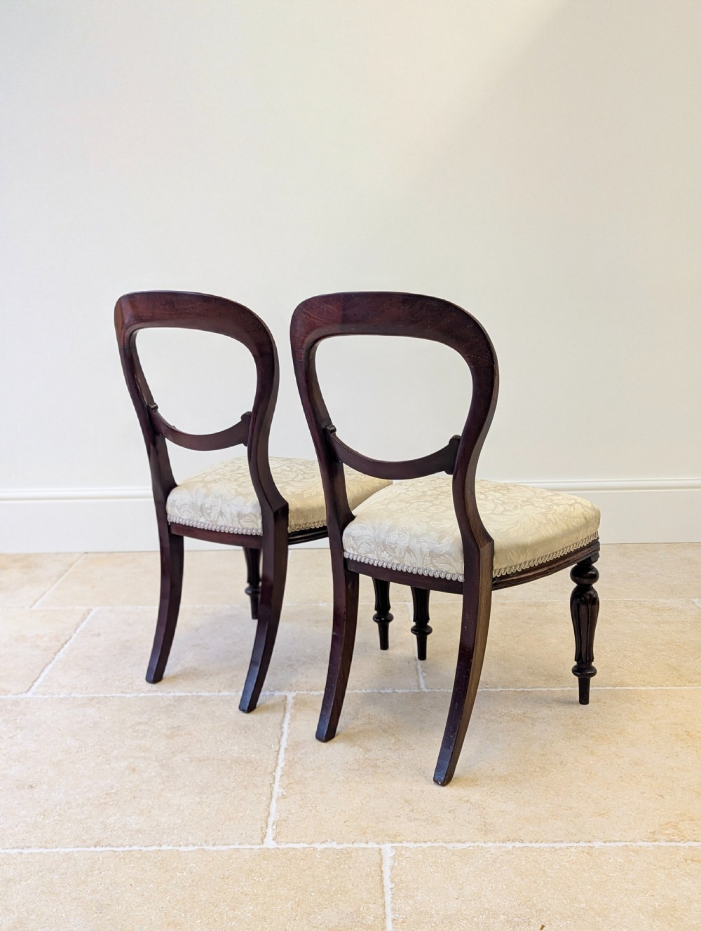 Set of Six Antique Victorian Mahogany Balloon Back Dining Chairs c.1860 View XII