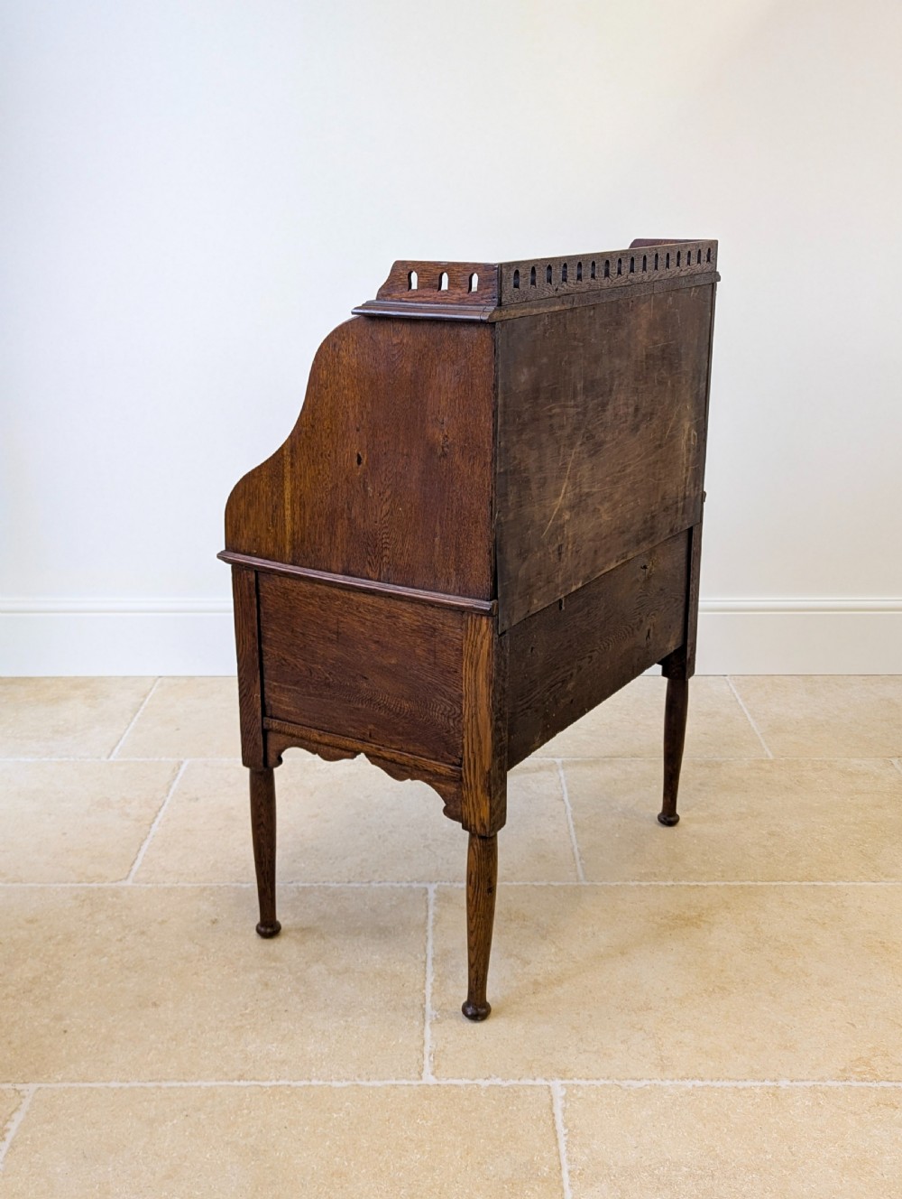 Antique Late Victorian Oak Roll Top Writing Desk c.1890 View XVIII