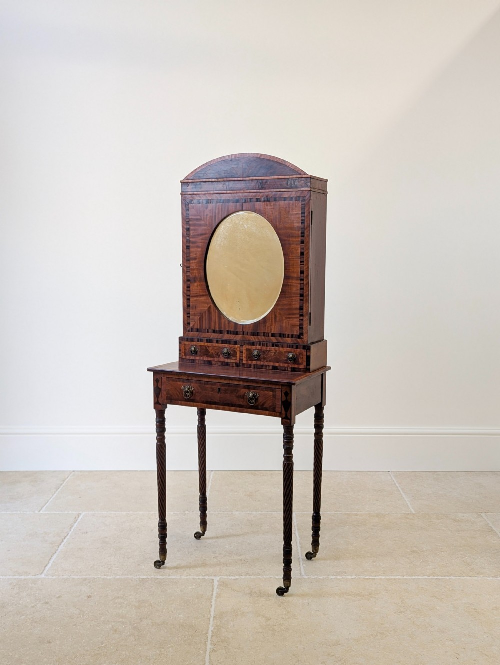 Antique Victorian Mahogany Dressing Table with Mirror Cabinet c.1880 View II