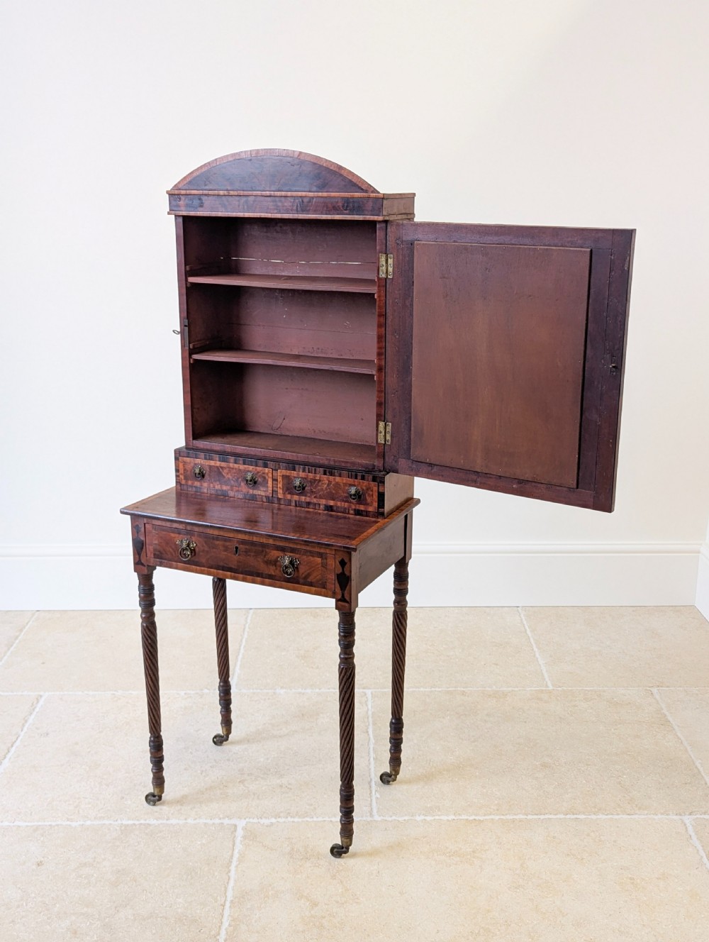 Antique Victorian Mahogany Dressing Table with Mirror Cabinet c.1880 View IV