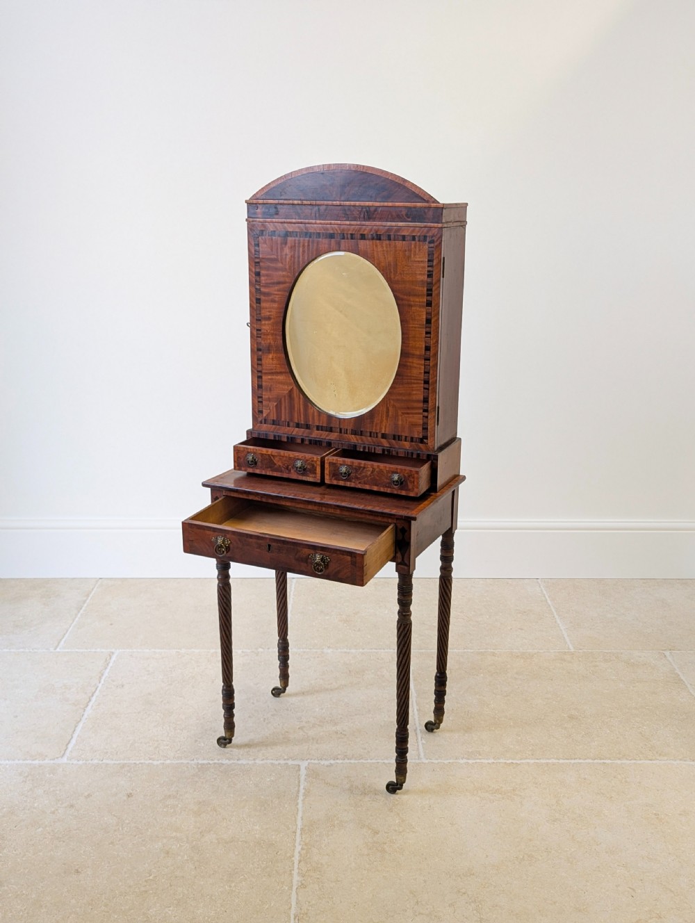 Antique Victorian Mahogany Dressing Table with Mirror Cabinet c.1880 View V