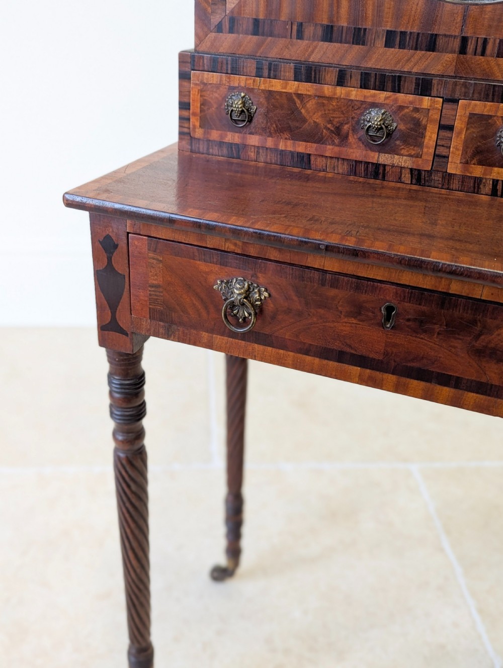 Antique Victorian Mahogany Dressing Table with Mirror Cabinet c.1880 View VI