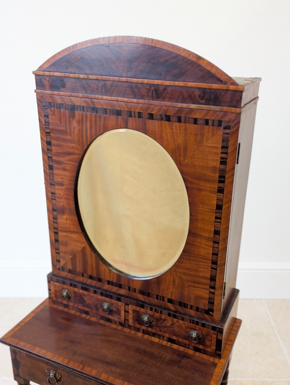 Antique Victorian Mahogany Dressing Table with Mirror Cabinet c.1880 View X