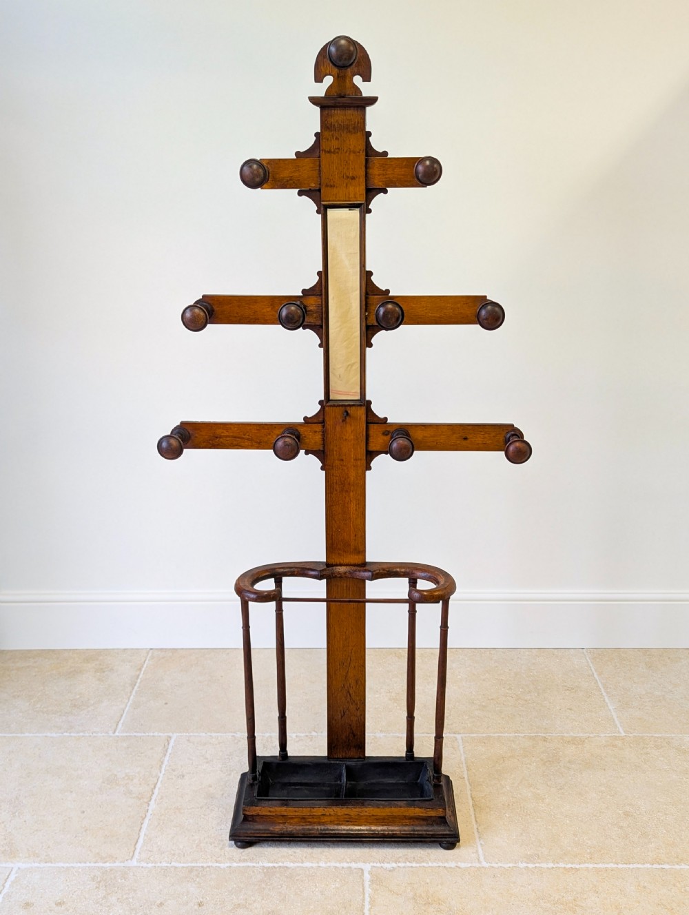 Antique Victorian Oak Hall Stand c.1890 View II