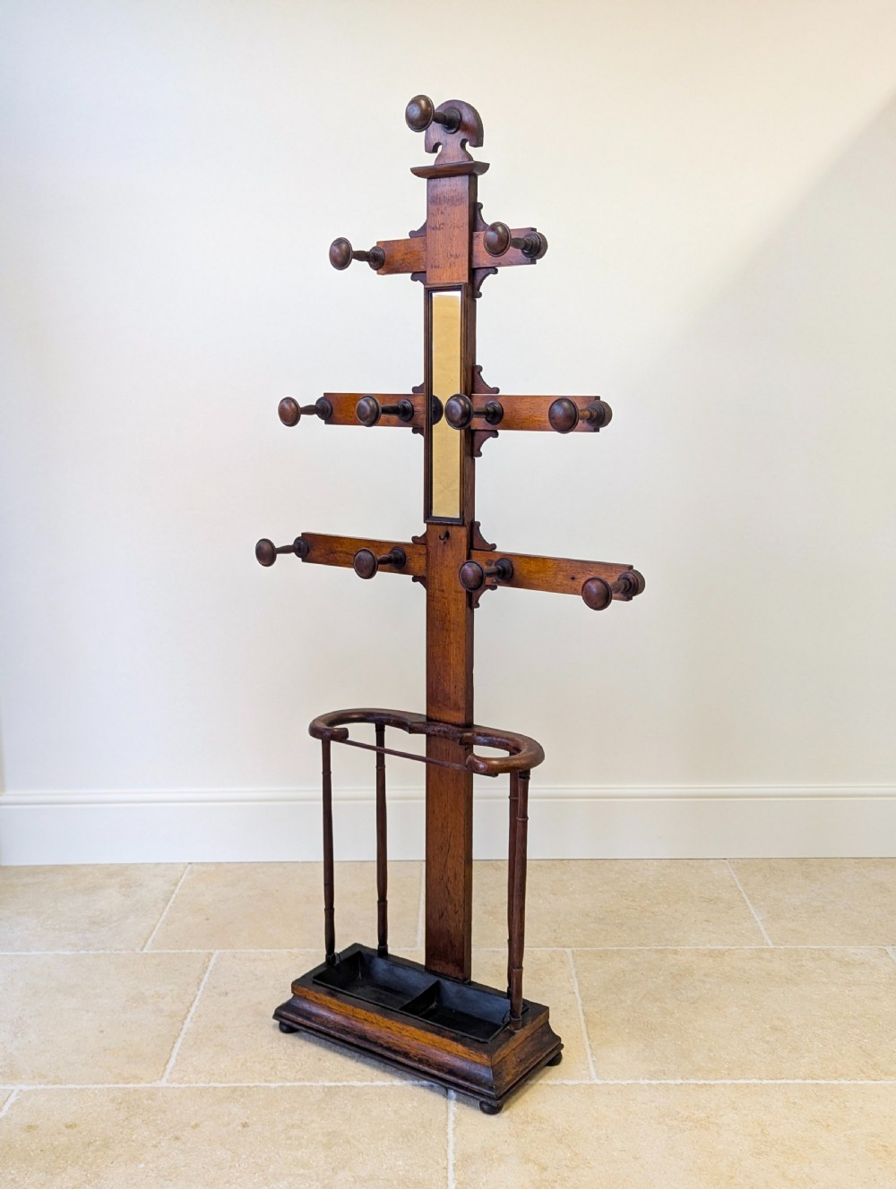 Antique Victorian Oak Hall Stand c.1890 View VIII