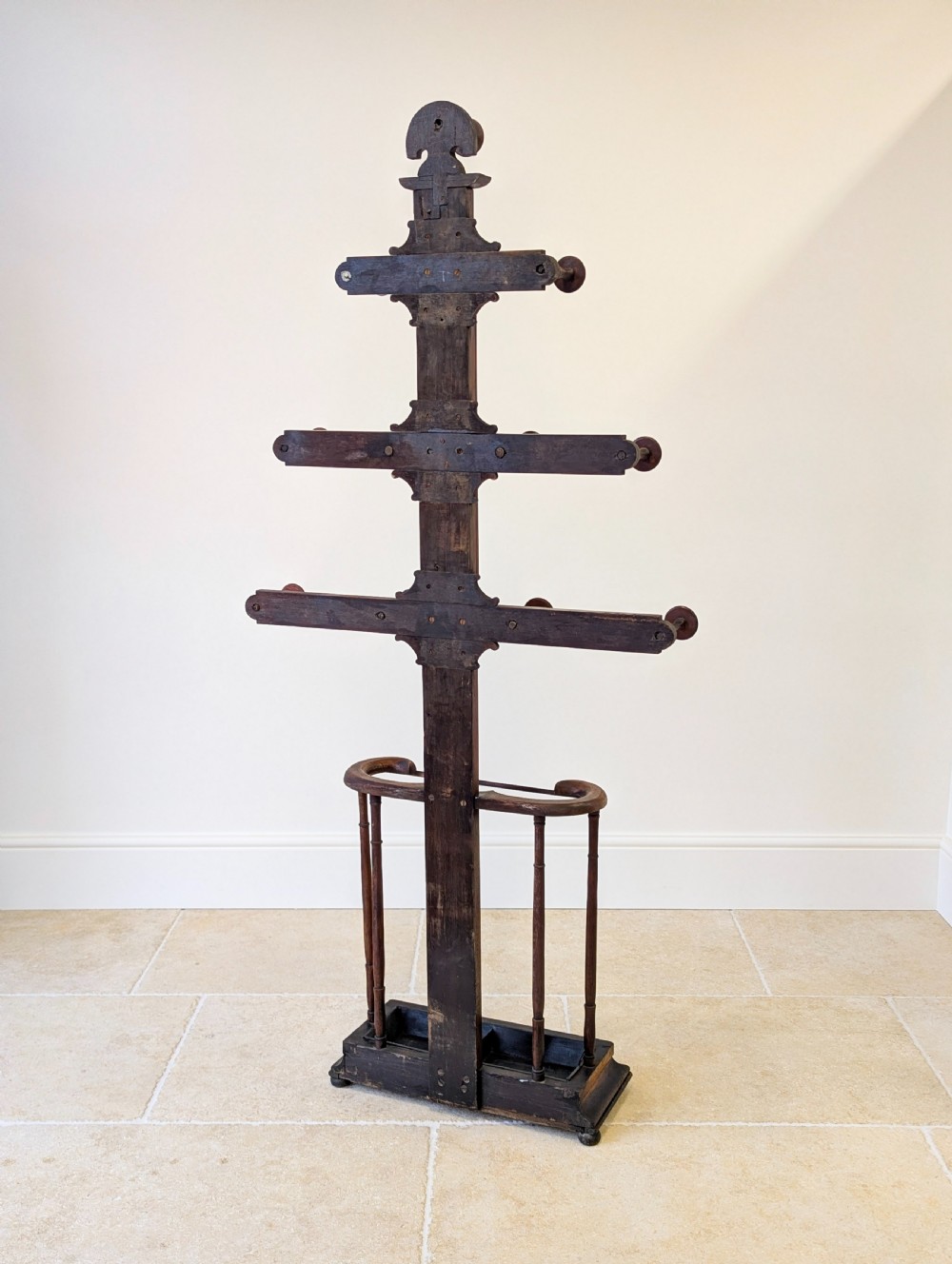 Antique Victorian Oak Hall Stand c.1890 View X