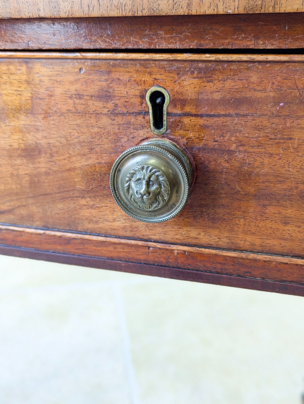 Antique Regency Mahogany Kneehole Writing Table c.1820 View V