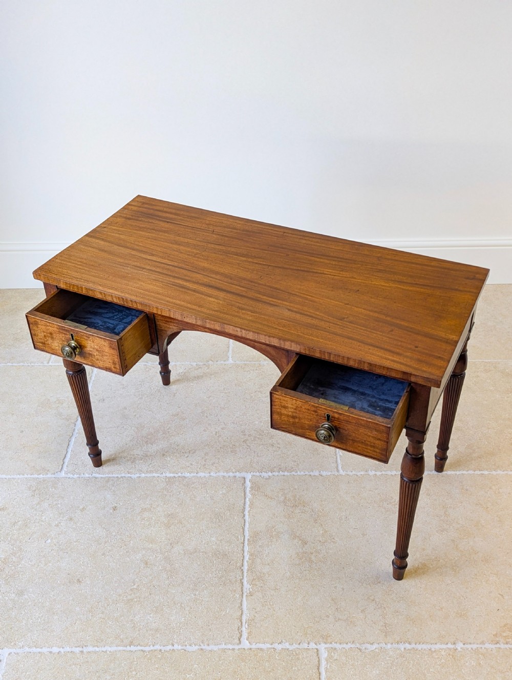 Antique Regency Mahogany Kneehole Writing Table c.1820 View IX