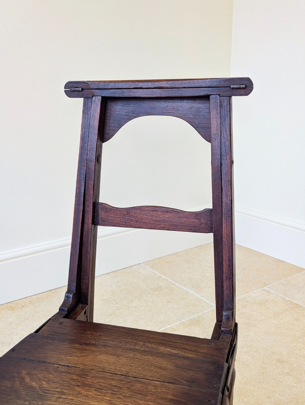 Antique Victorian Oak Arts and Crafts Metamorphic Library Chair / Steps c.1895 View X
