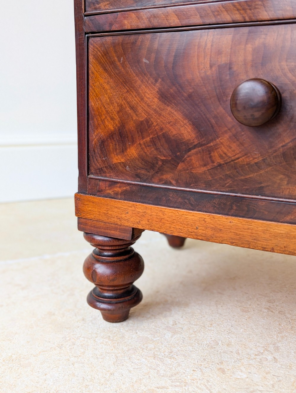 Antique Victorian Mahogany Bow-Front Chest of Drawers c.1860 View VI