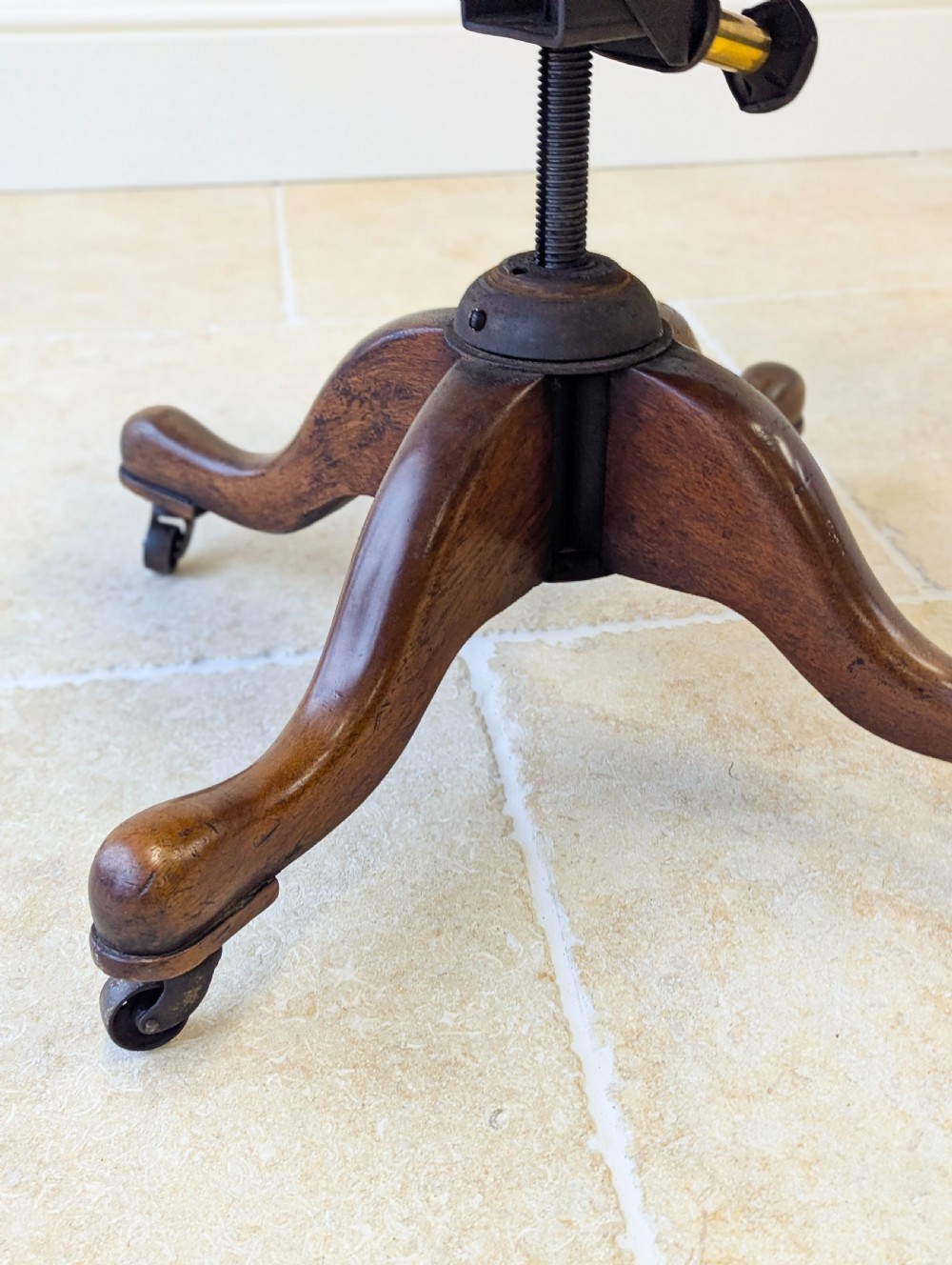 Antique Edwardian Mahogany Swivel Desk Chair c.1910 View III