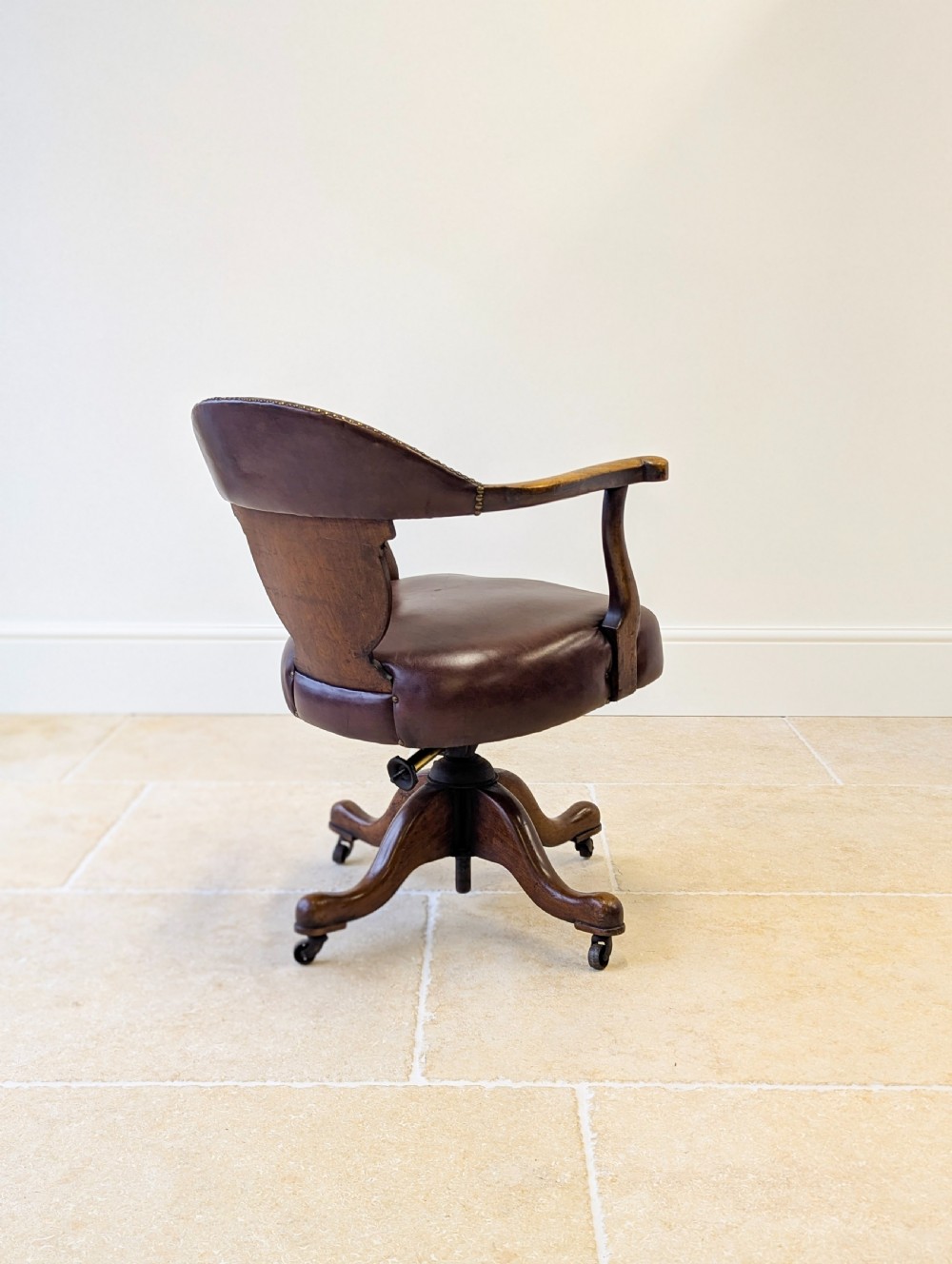 Antique Edwardian Mahogany Swivel Desk Chair c.1910 View XI
