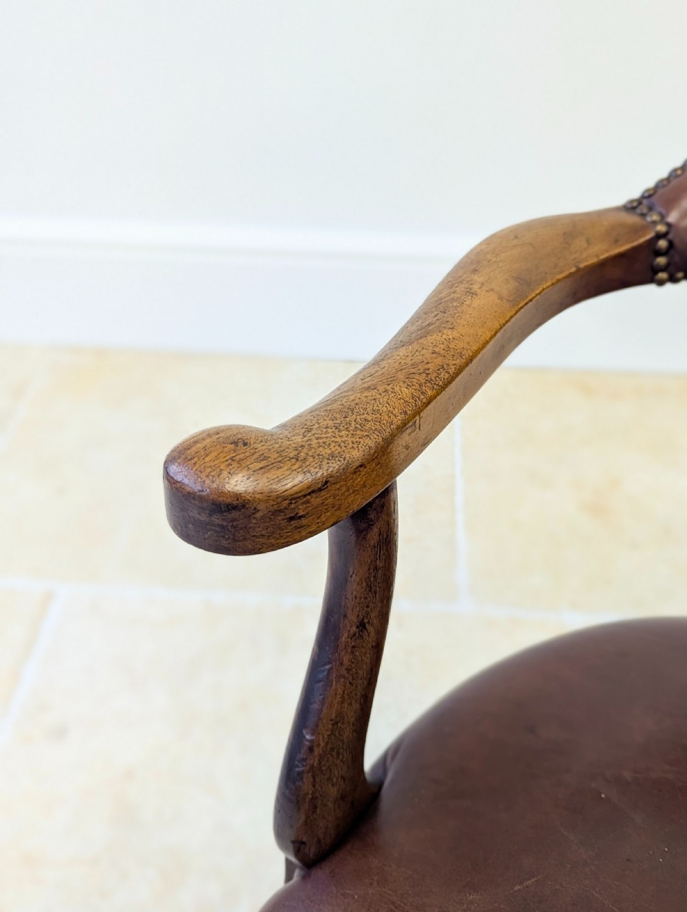 Antique Edwardian Mahogany Swivel Desk Chair c.1910 View XIII