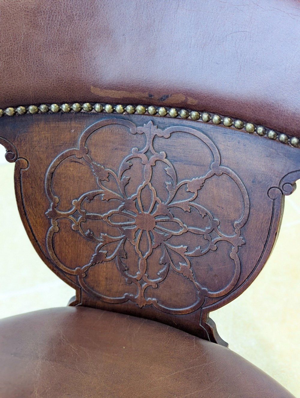 Antique Edwardian Mahogany Swivel Desk Chair c.1910 View XV