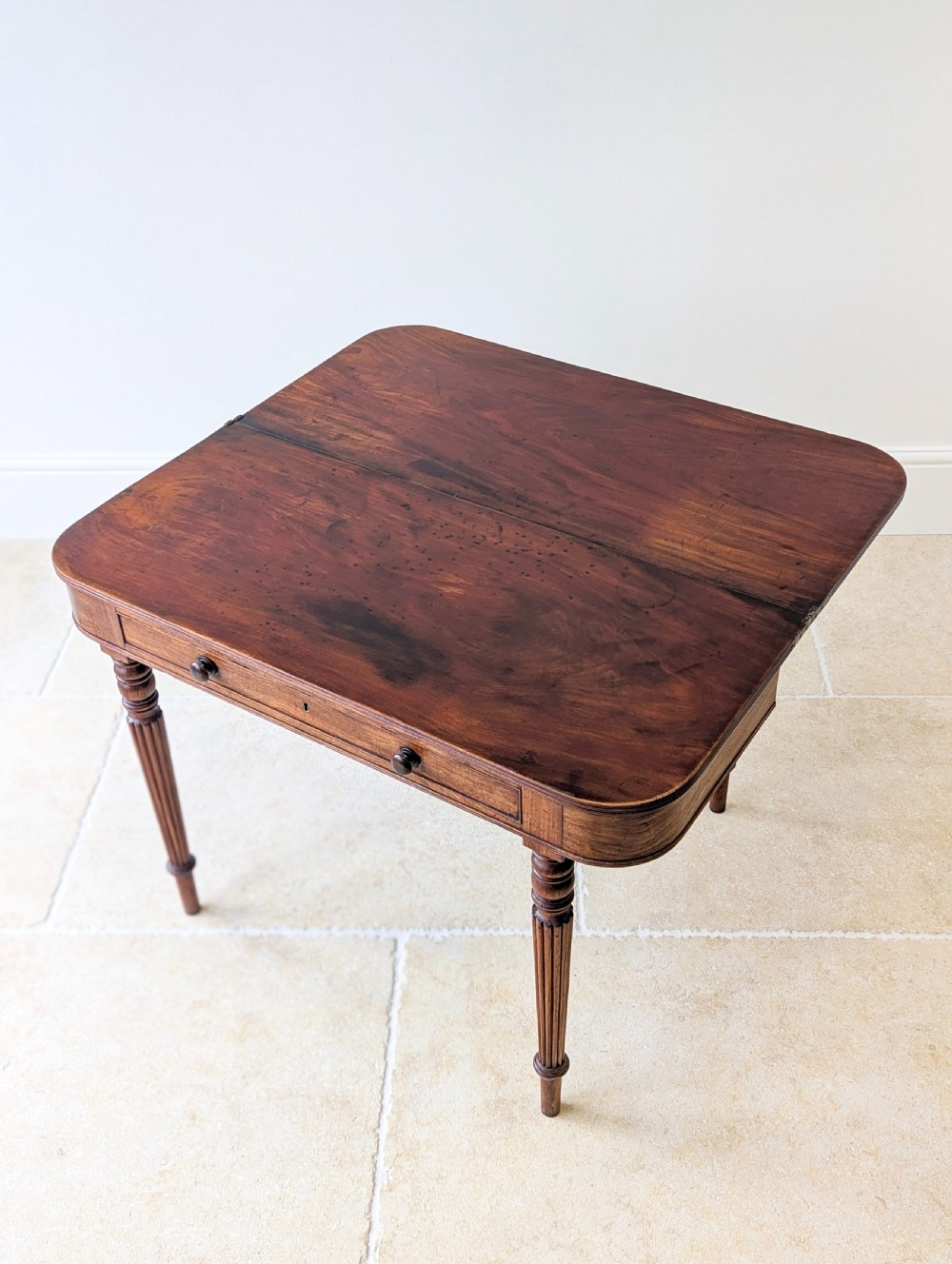 Antique Regency Mahogany Fold-Over Tea Table c.1820 View III