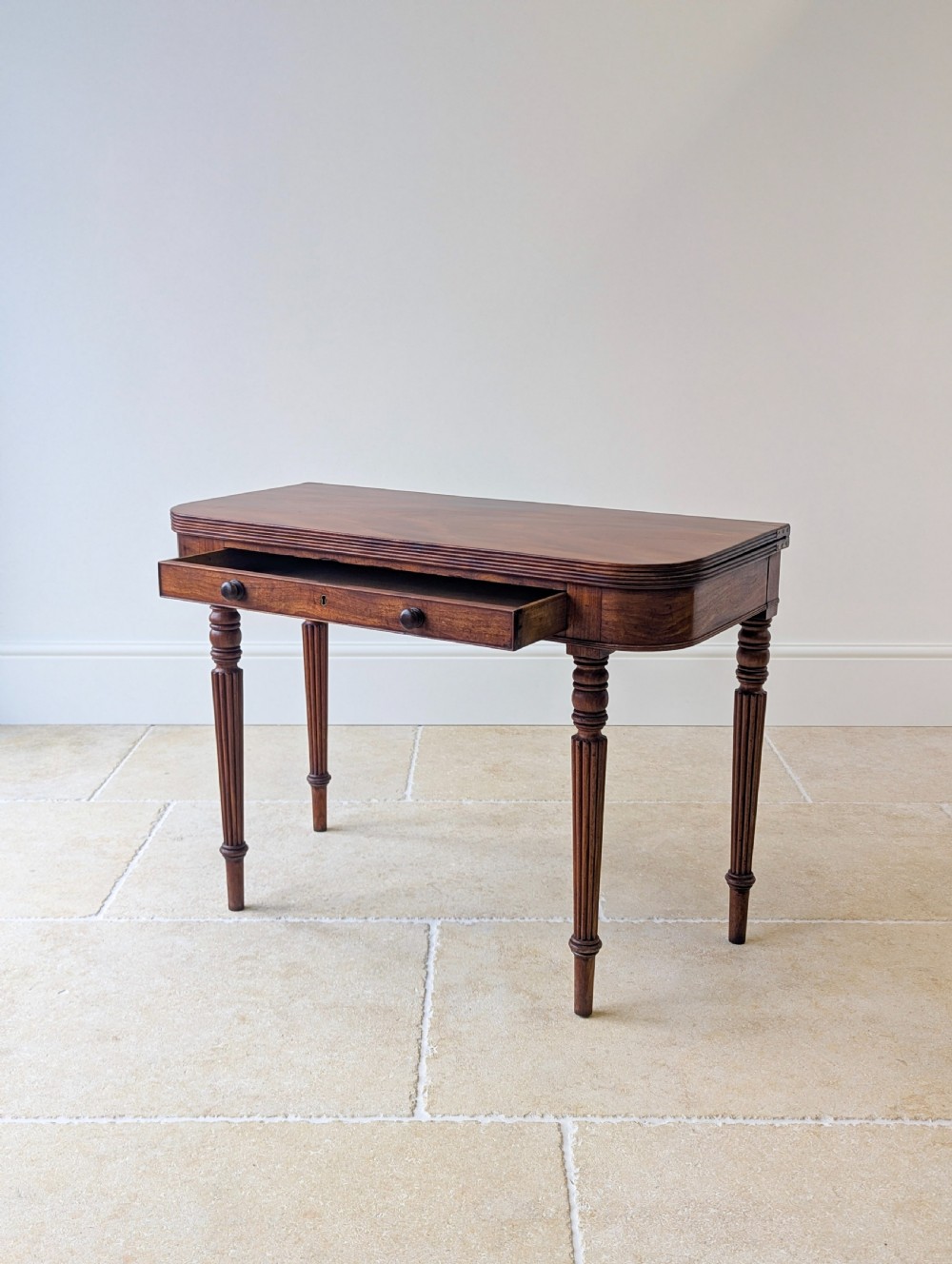Antique Regency Mahogany Fold-Over Tea Table c.1820 View IV