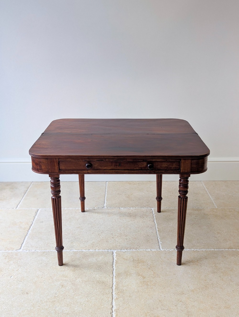 Antique Regency Mahogany Fold-Over Tea Table c.1820 View IX