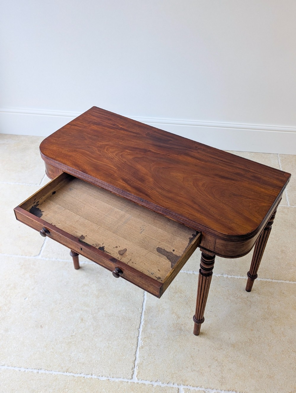 Antique Regency Mahogany Fold-Over Tea Table c.1820 View XI