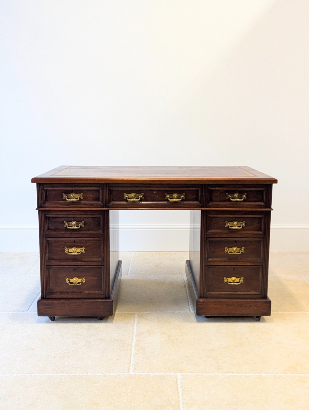 Antique Victorian Mahogany Pedestal Desk c.1890 View III