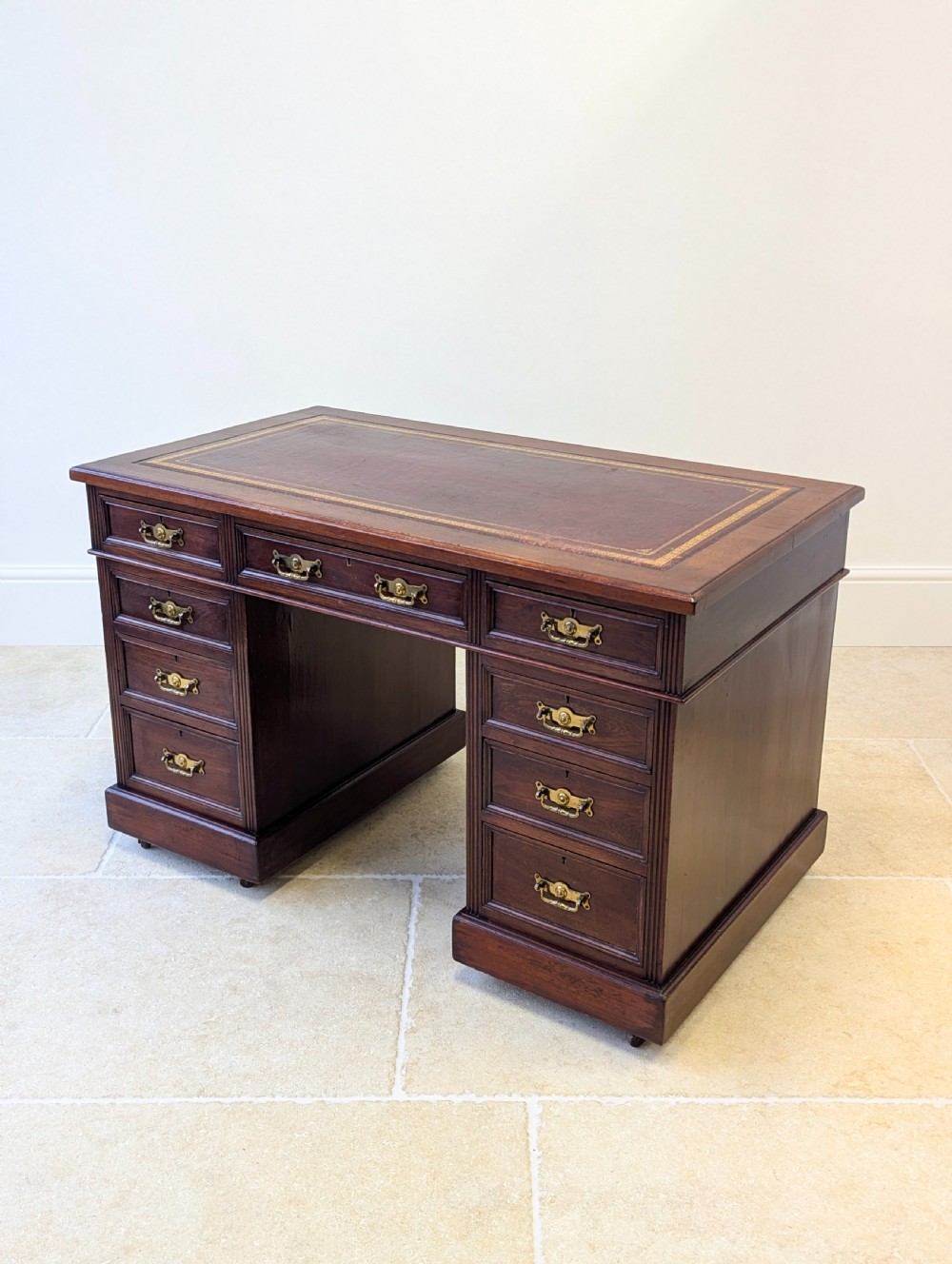 Antique Victorian Mahogany Pedestal Desk c.1890 View XIII
