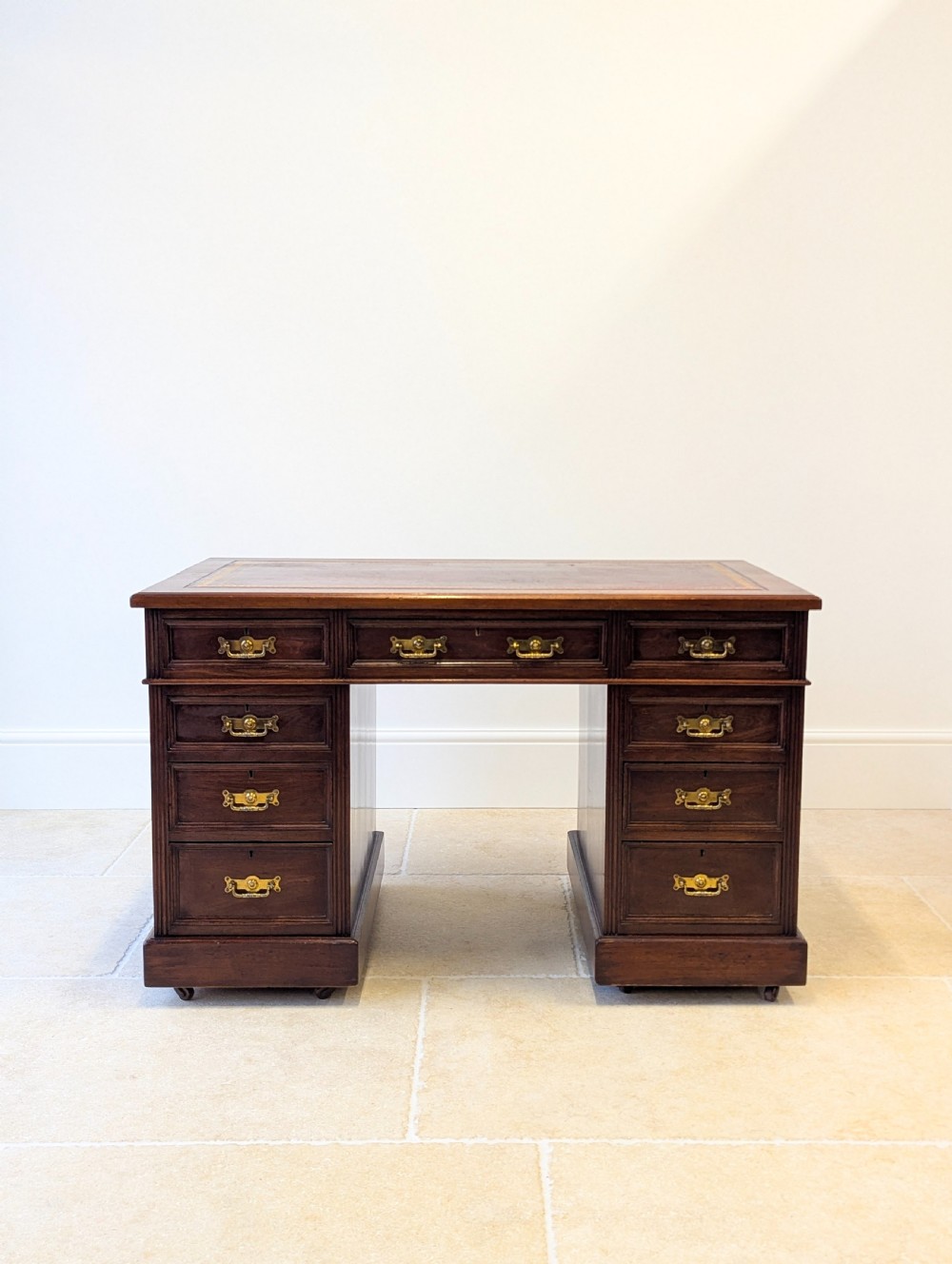 Antique Victorian Mahogany Pedestal Desk c.1890 View XIV