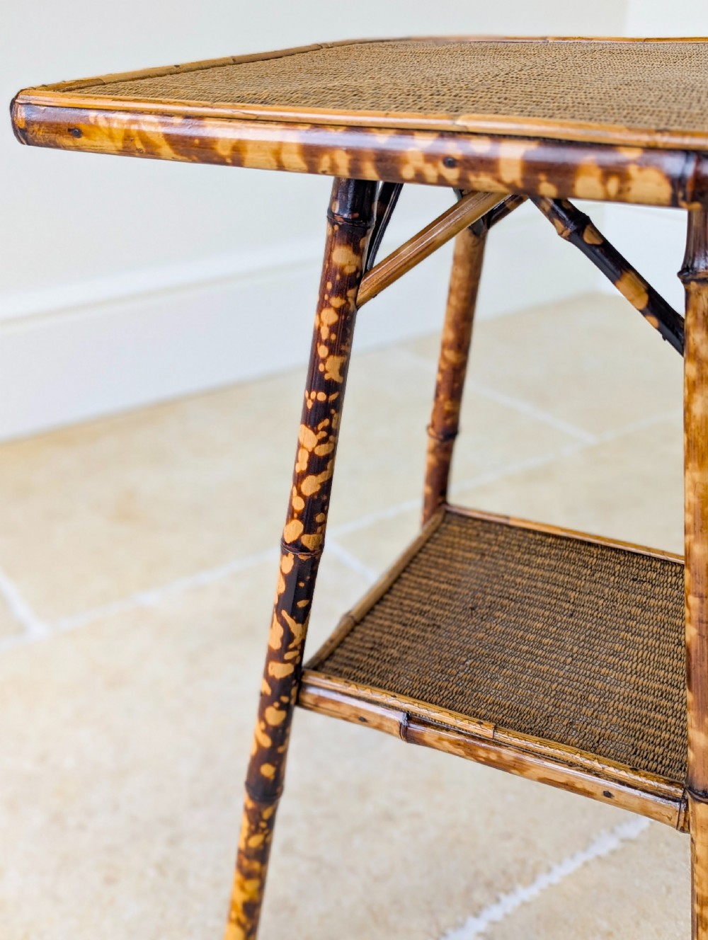 Antique Victorian Bamboo Occasional Table c.1890 View V