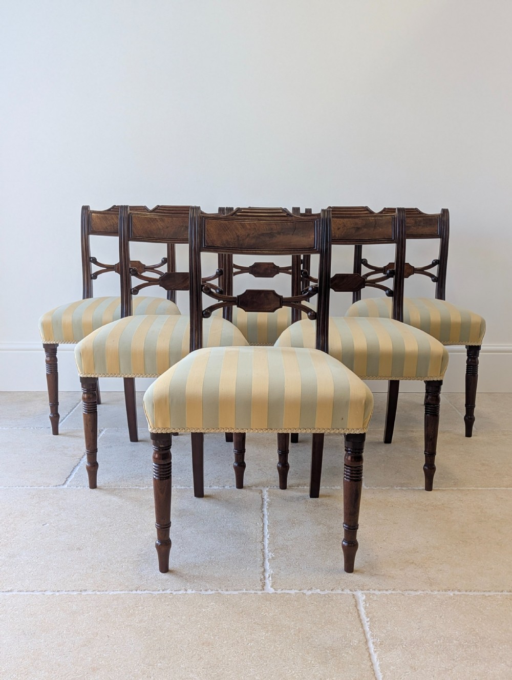 Set of Six Antique Regency Mahogany Dining Chairs c.1820