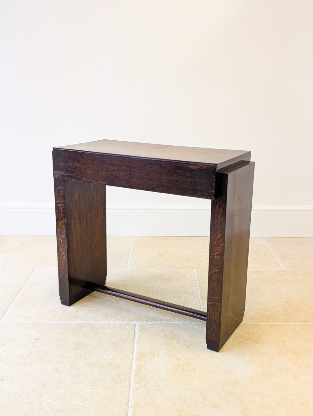 Antique Art Deco Oak Side Table c.1920 View XII