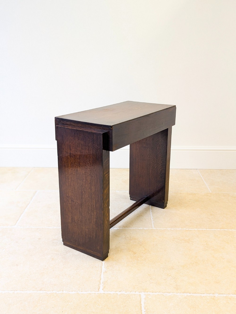 Antique Art Deco Oak Side Table c.1920 View XIII