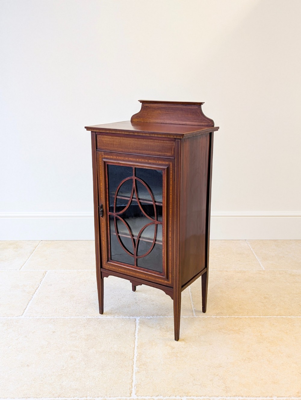Antique Edwardian Inlaid Mahogany Glazed Display Cabinet c.1910