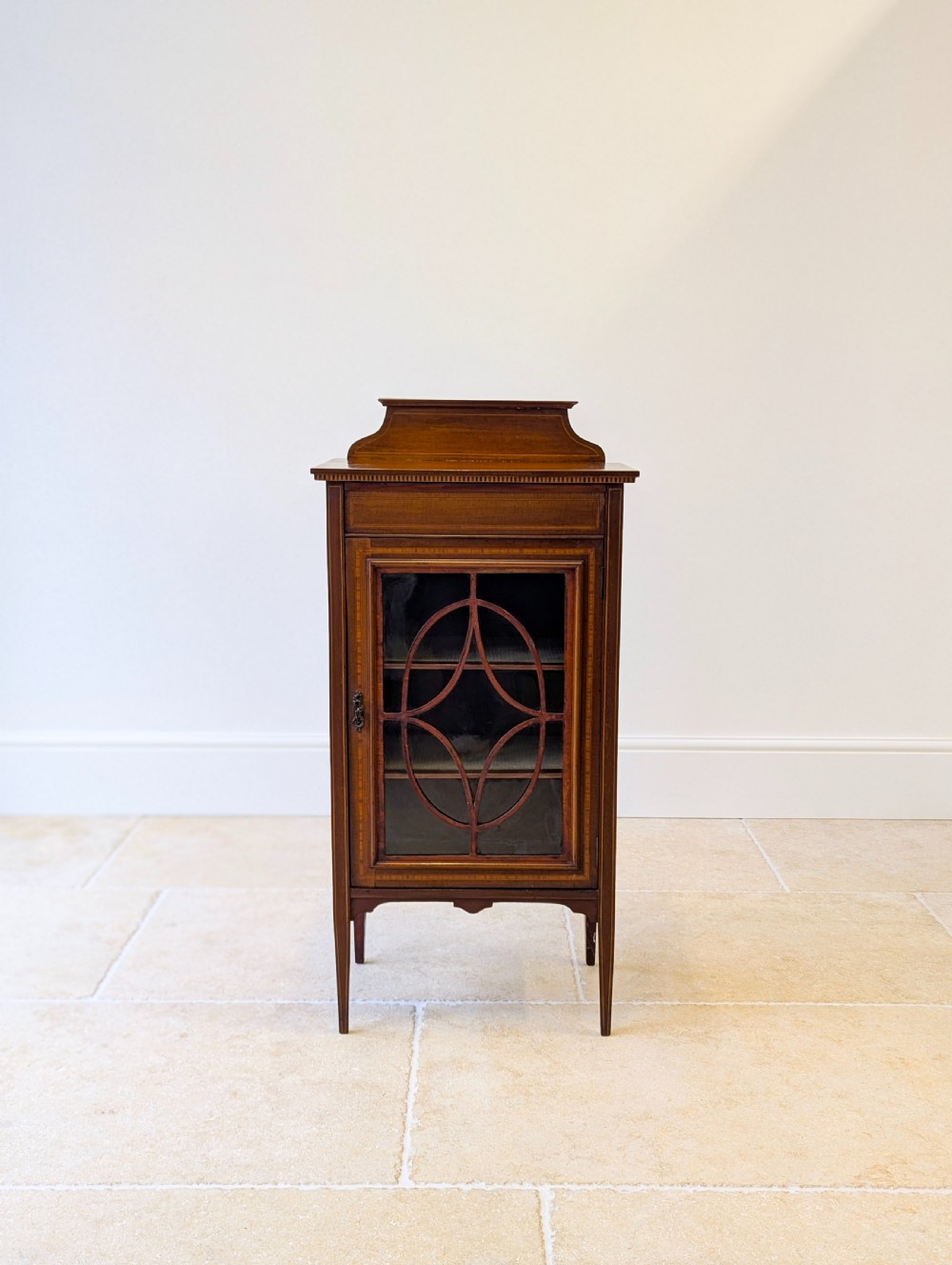 Antique Edwardian Inlaid Mahogany Glazed Display Cabinet c.1910 View II