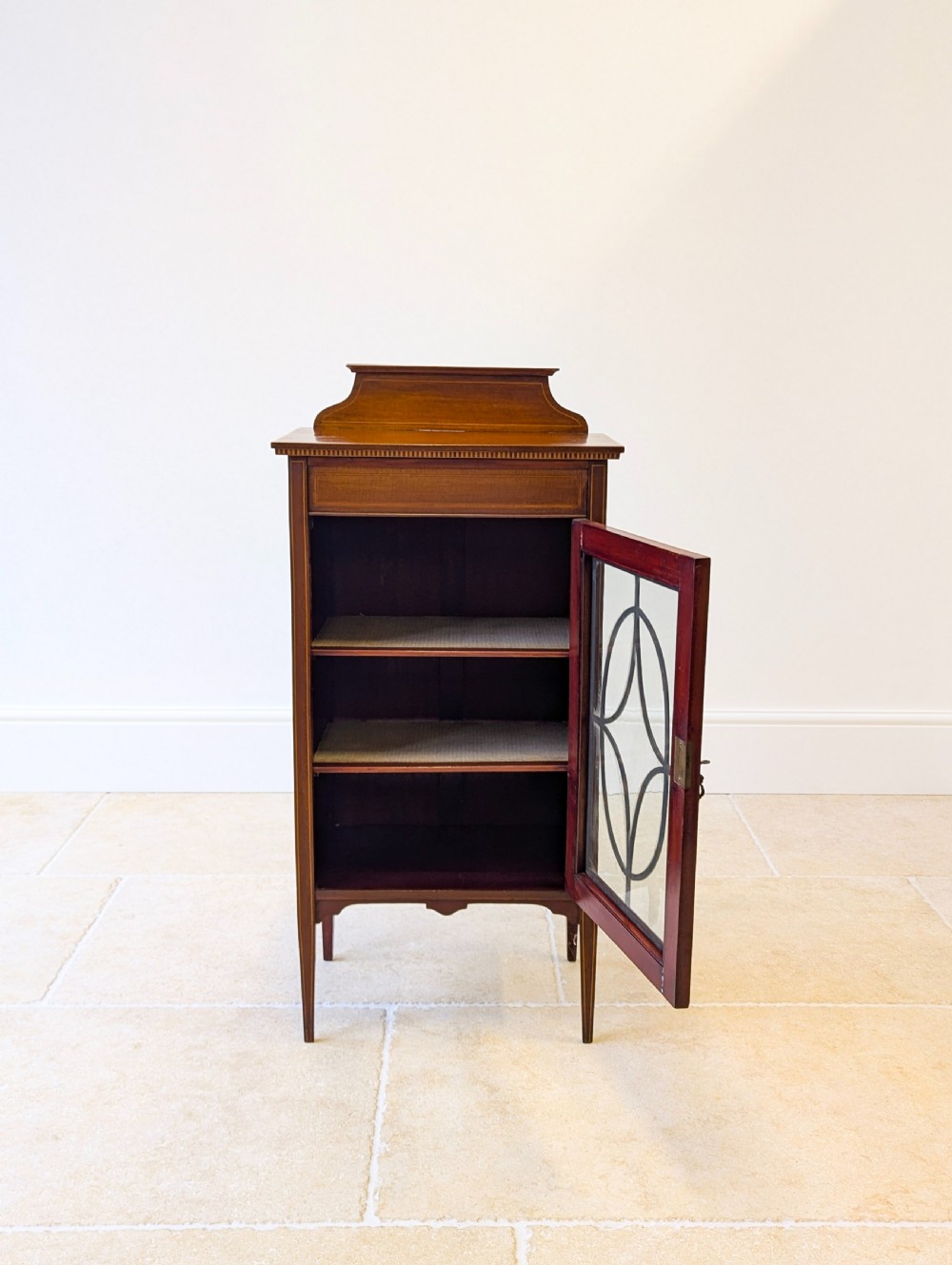 Antique Edwardian Inlaid Mahogany Glazed Display Cabinet c.1910 View III