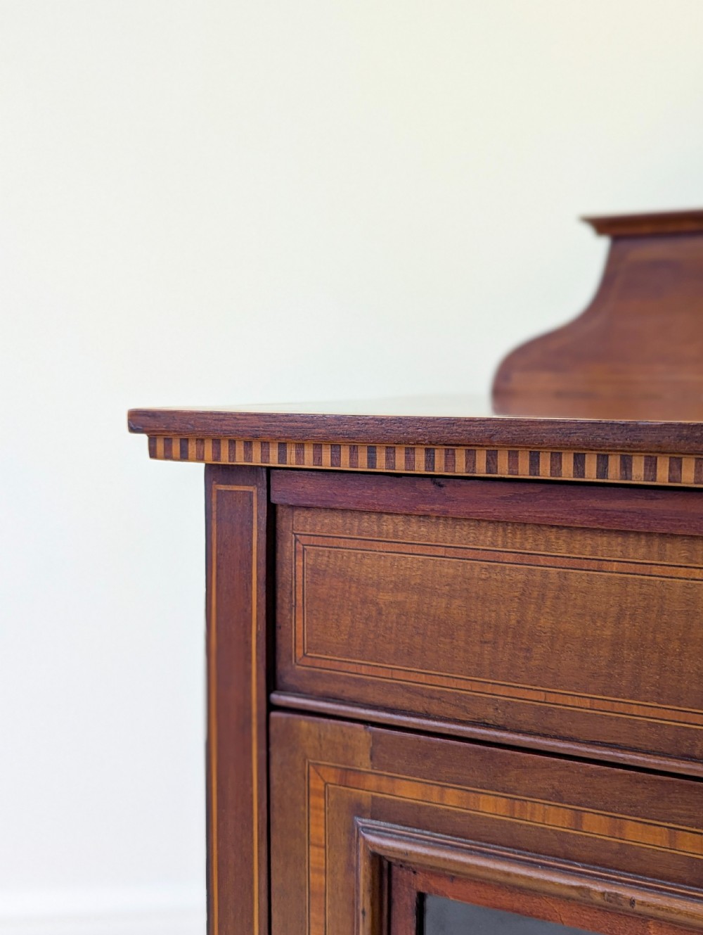 Antique Edwardian Inlaid Mahogany Glazed Display Cabinet c.1910 View IV