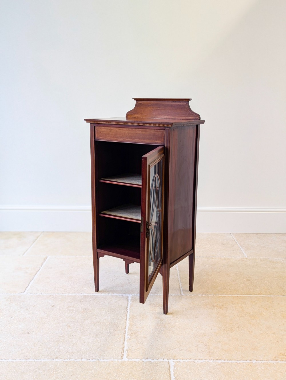 Antique Edwardian Inlaid Mahogany Glazed Display Cabinet c.1910 View V