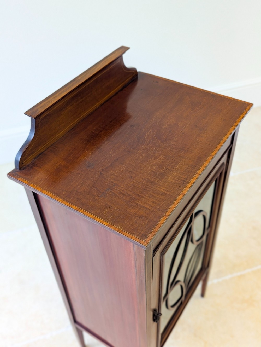 Antique Edwardian Inlaid Mahogany Glazed Display Cabinet c.1910 View VI