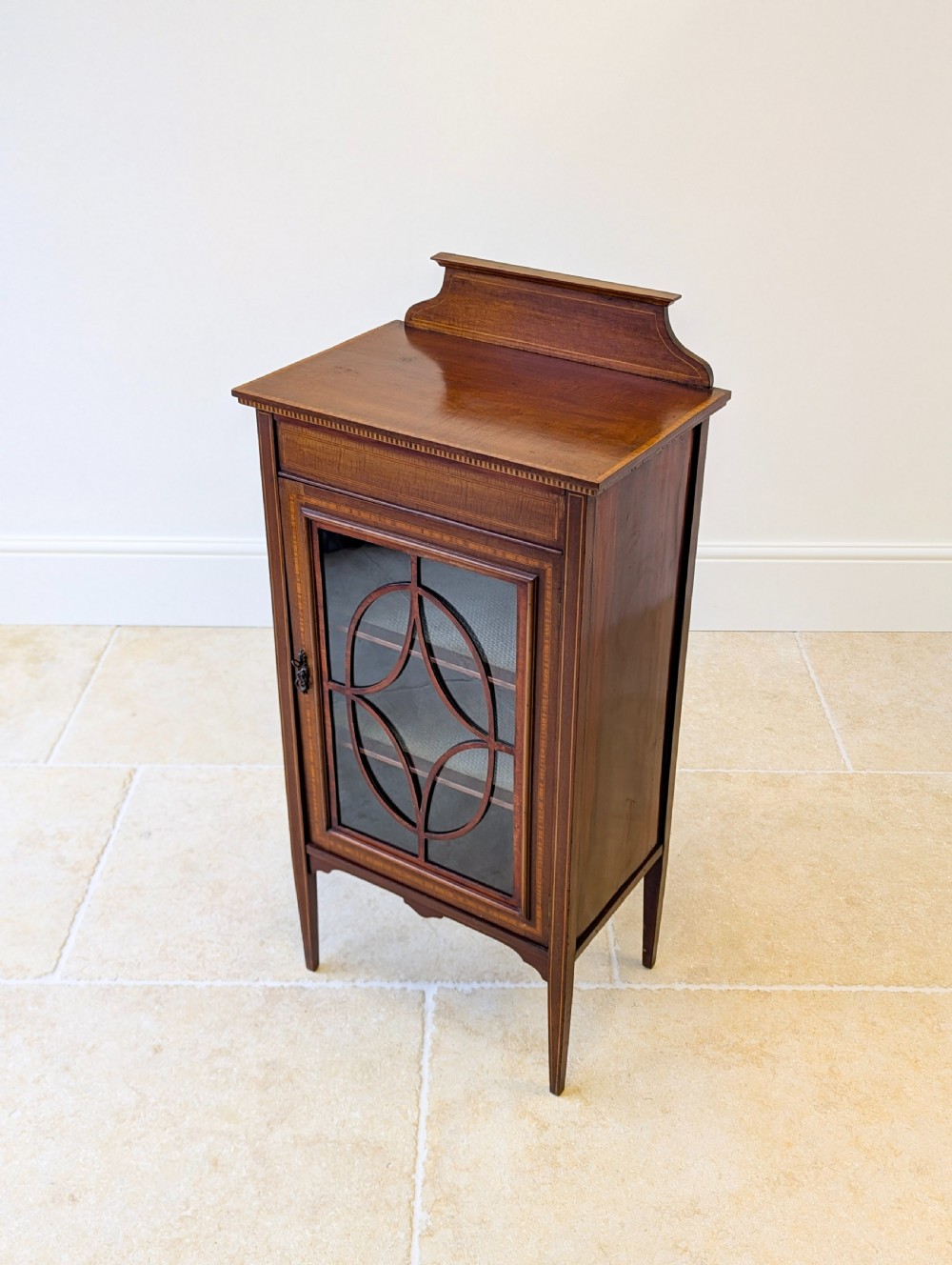 Antique Edwardian Inlaid Mahogany Glazed Display Cabinet c.1910 View VII