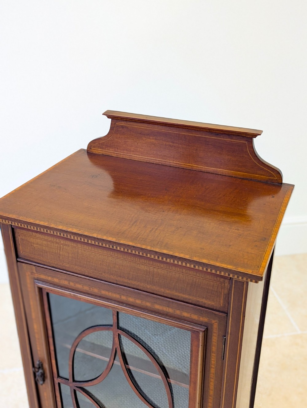 Antique Edwardian Inlaid Mahogany Glazed Display Cabinet c.1910 View VIII