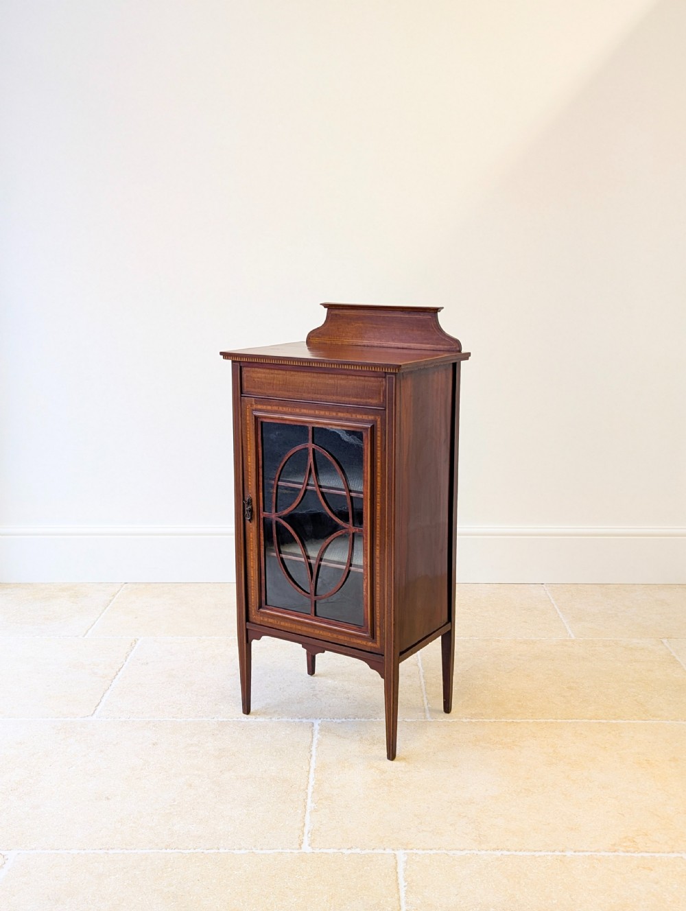 Antique Edwardian Inlaid Mahogany Glazed Display Cabinet c.1910 View XI