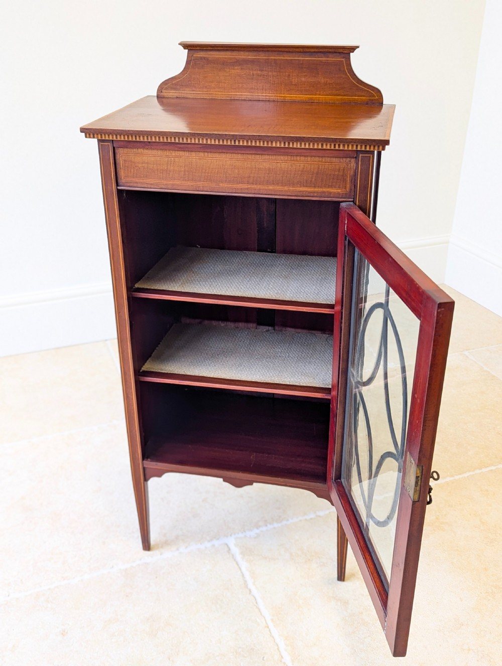 Antique Edwardian Inlaid Mahogany Glazed Display Cabinet c.1910 View XV