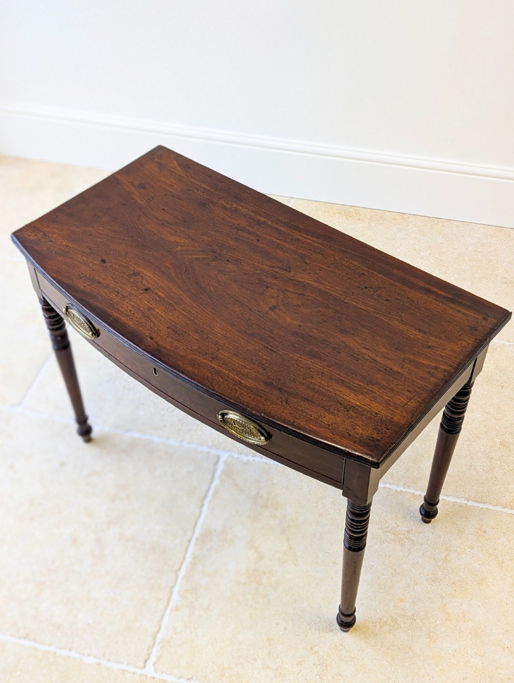 Antique Georgian Mahogany Bow-Front Writing Table c.1810 View II