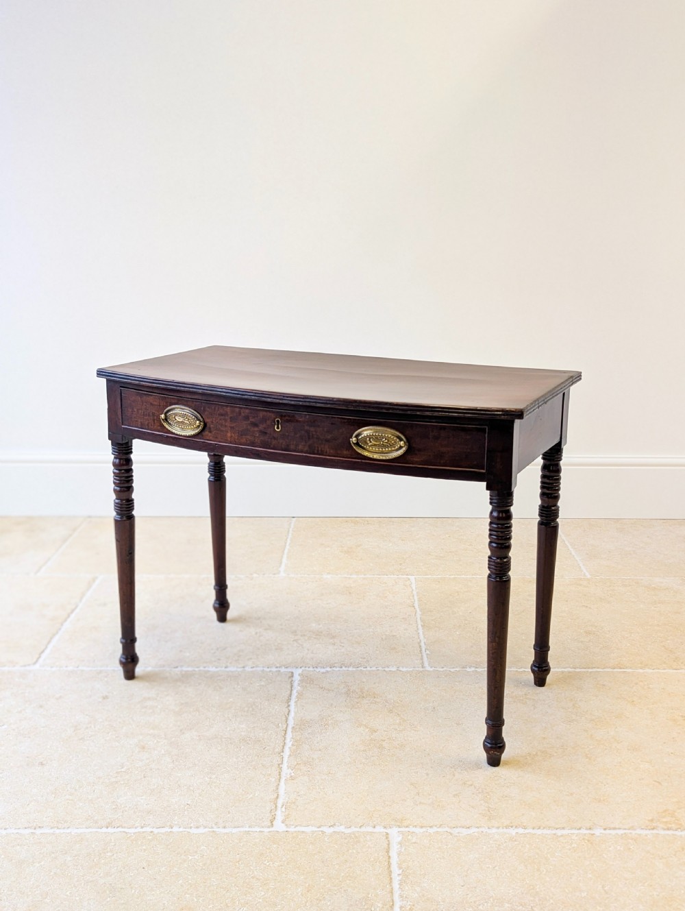 Antique Georgian Mahogany Bow-Front Writing Table c.1810 View III