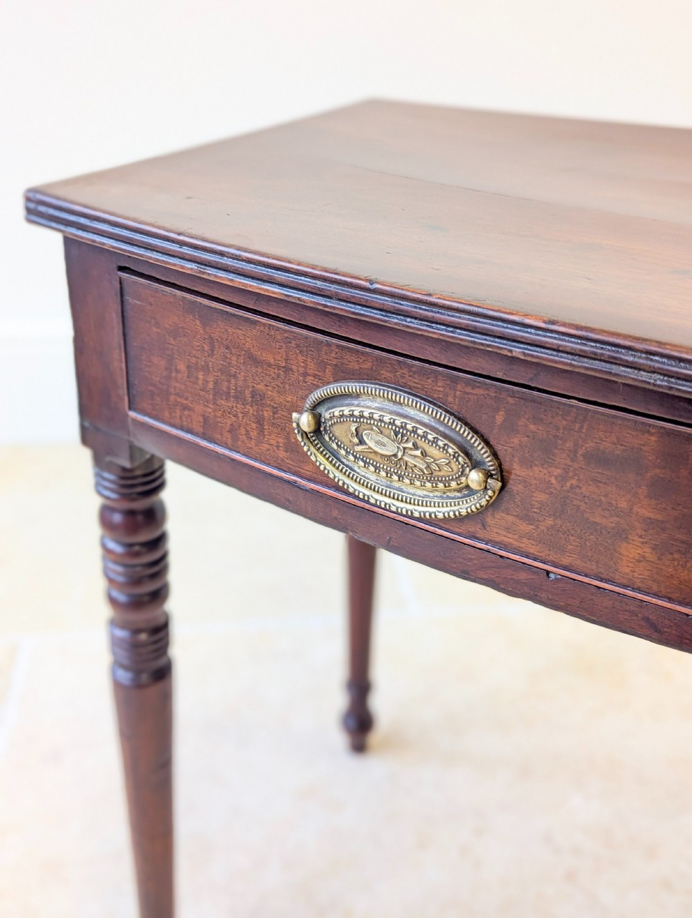 Antique Georgian Mahogany Bow-Front Writing Table c.1810 View IV
