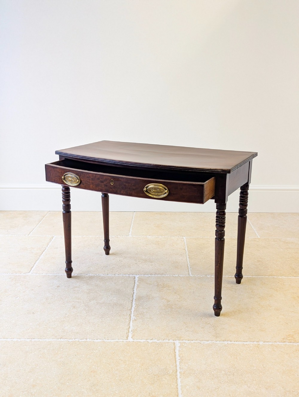 Antique Georgian Mahogany Bow-Front Writing Table c.1810 View V