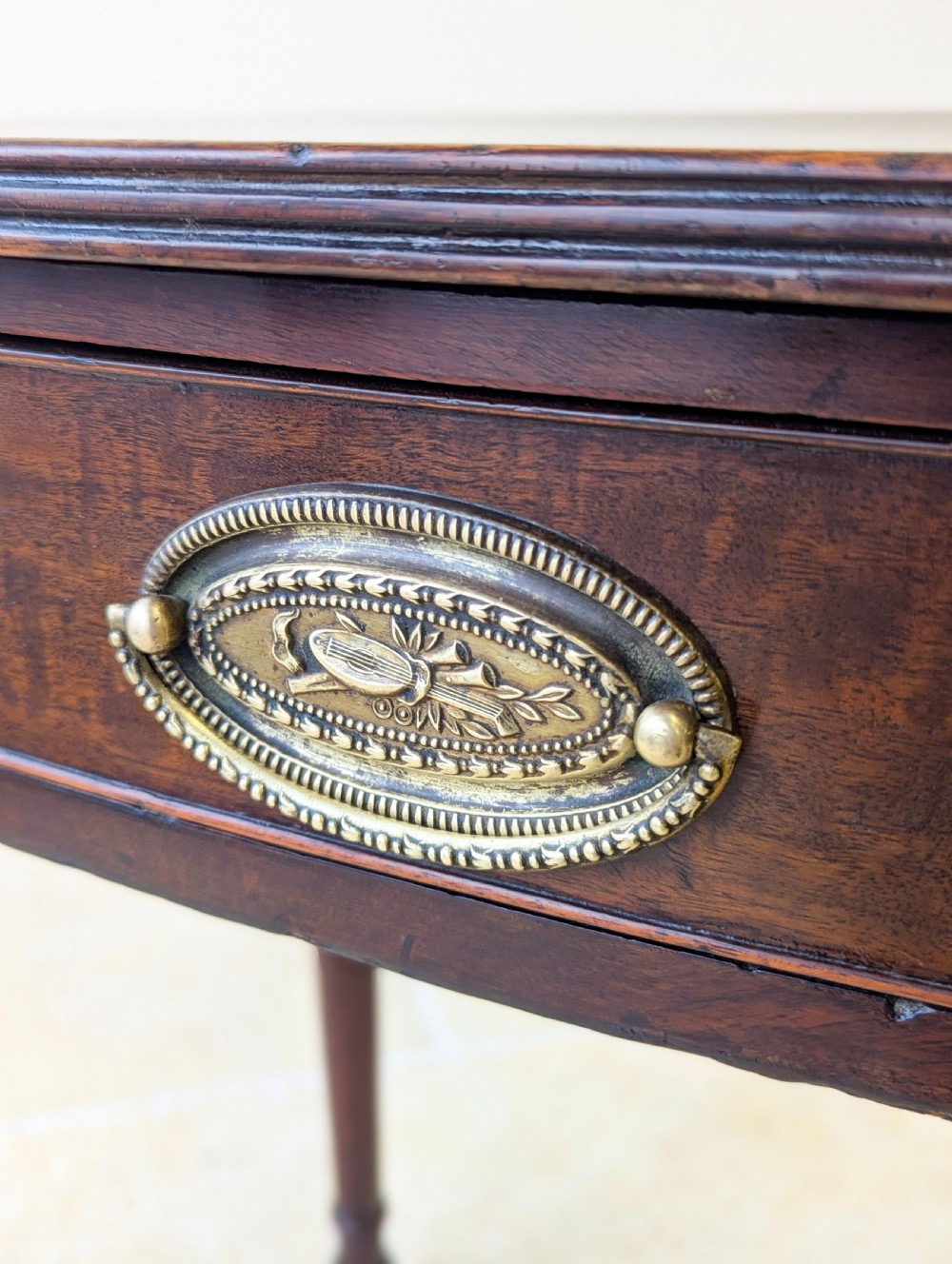 Antique Georgian Mahogany Bow-Front Writing Table c.1810 View VI